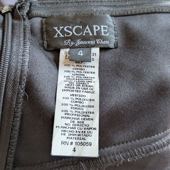 Vintage Y2K XSCAPE Mini Dress Ombre Glitter Strapless Whimsygoth Size 4 - Picture 9 of 12